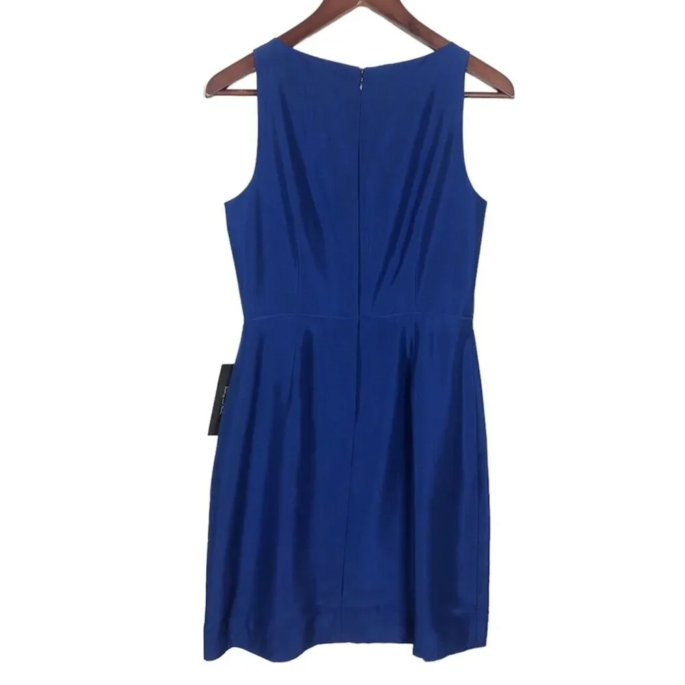 NWT J. Crew Liza 100% Silk Blue Dress Women's Size 4 - Picture 2 of 6
